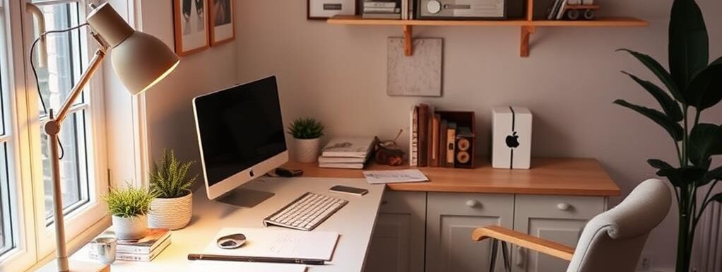 serene home office set up