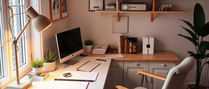 serene home office set up