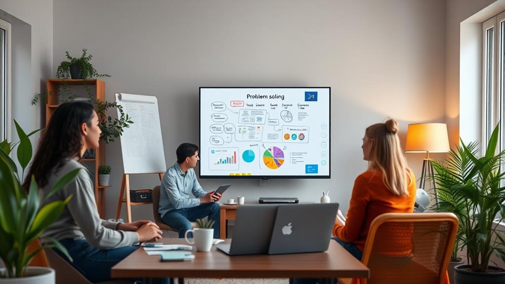 professionals having a remote meeting with remote team