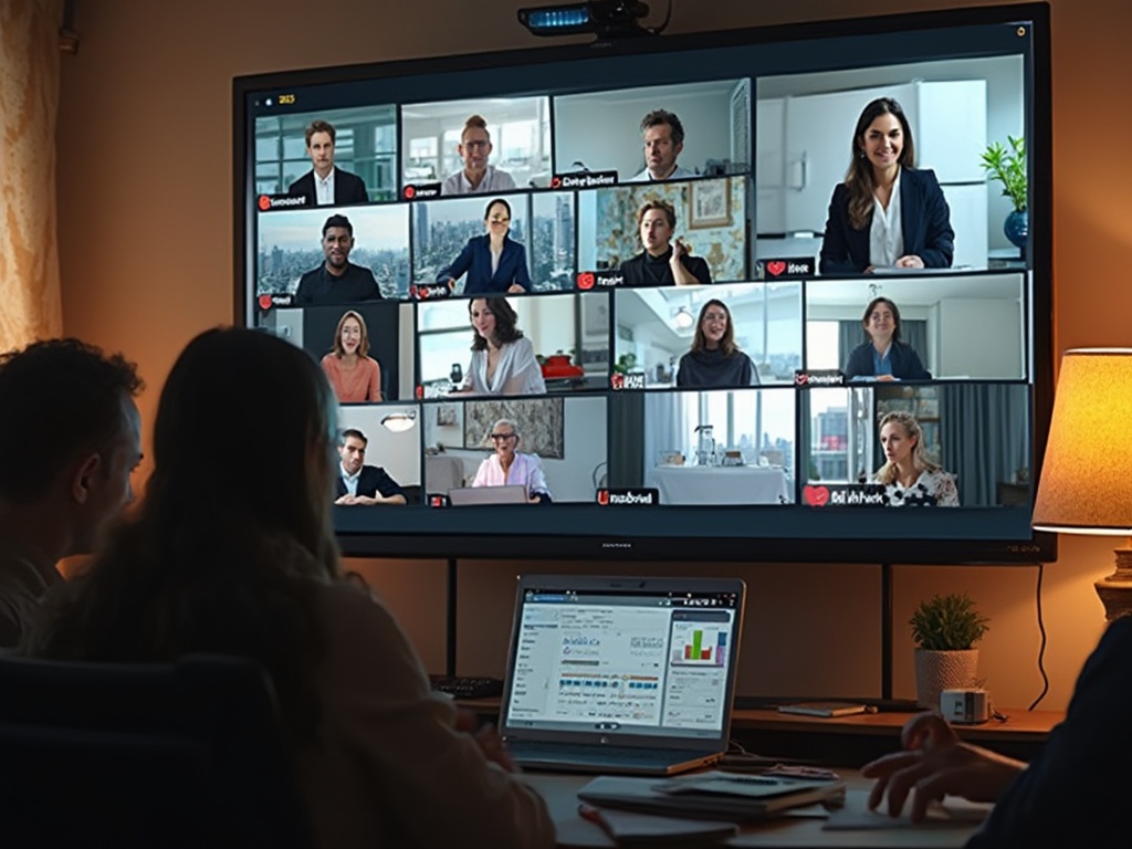 diverse professionals in a virtual meeting
